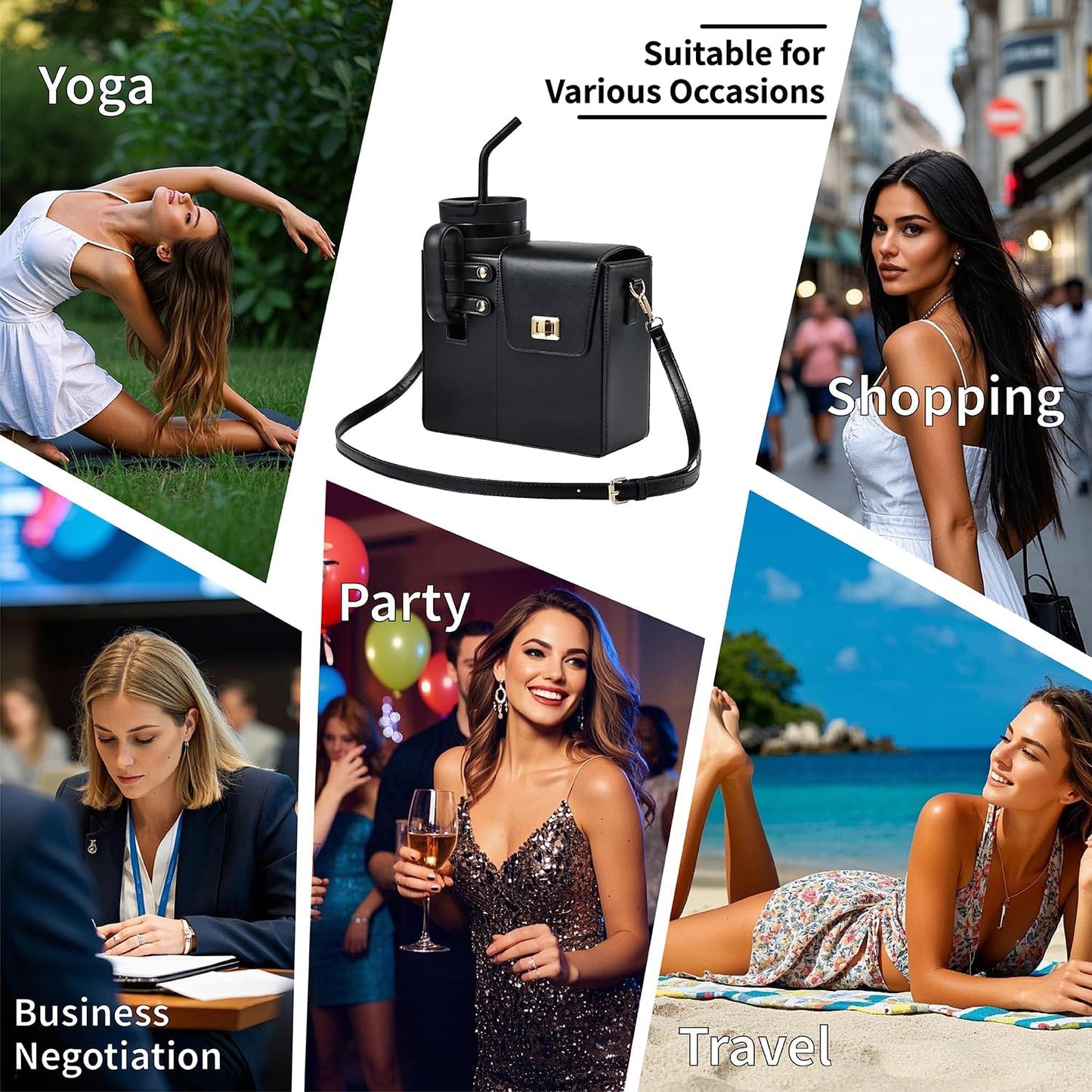 Stylish Outdoor Crossbody Water Bottle Bag with Adjustable Strap - Perfect for Adventures!